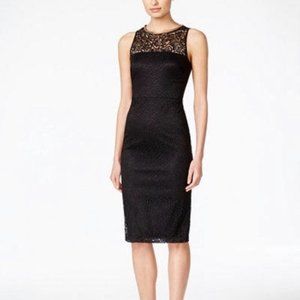 New Jessica Simpson Black Lace Dress with Gold neckline Size 12